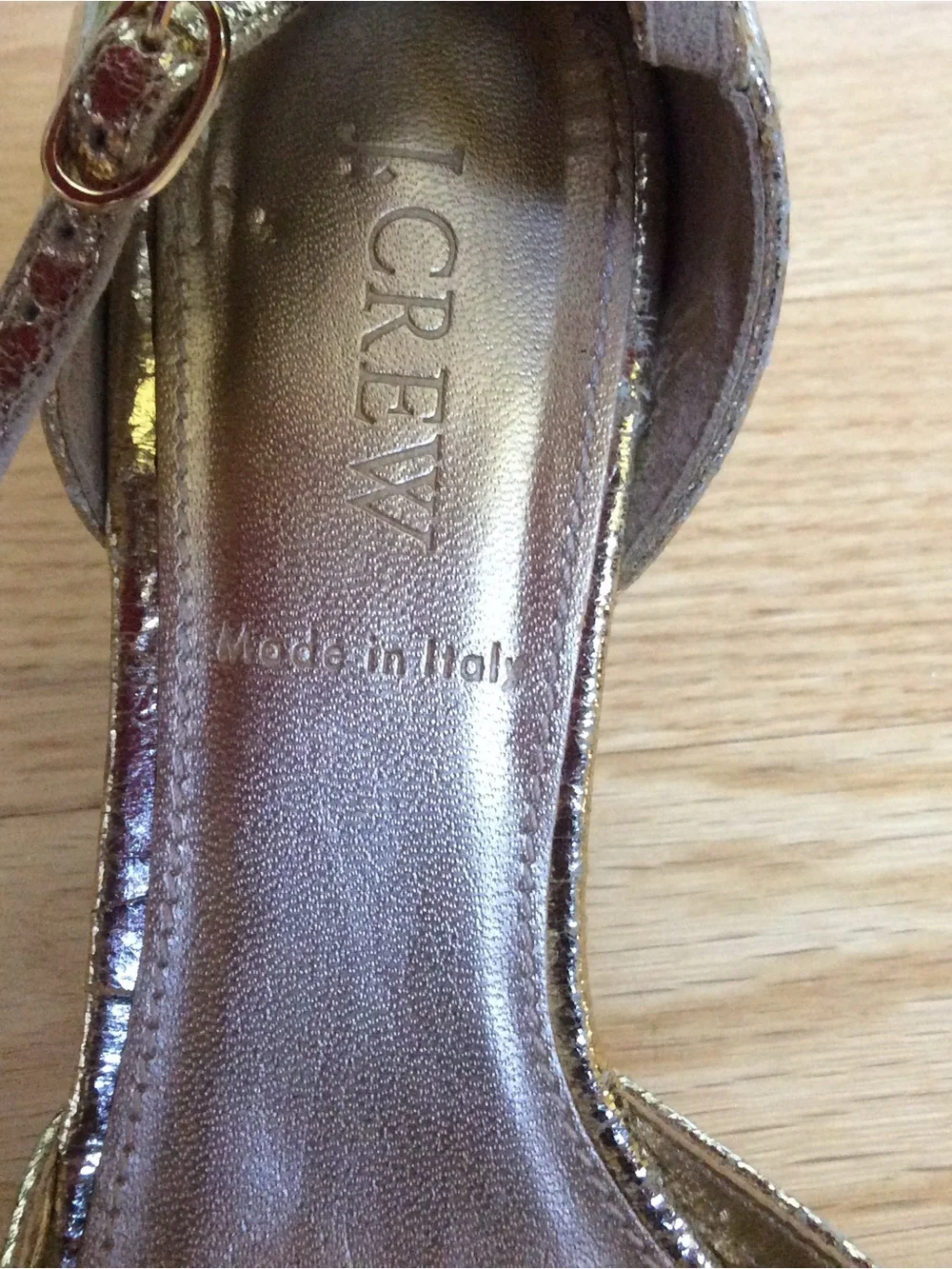 J. Crew Nicolette Gold Open-Toe Heels with Ankle Strap - NEW IN BOX - SIZE 6.5